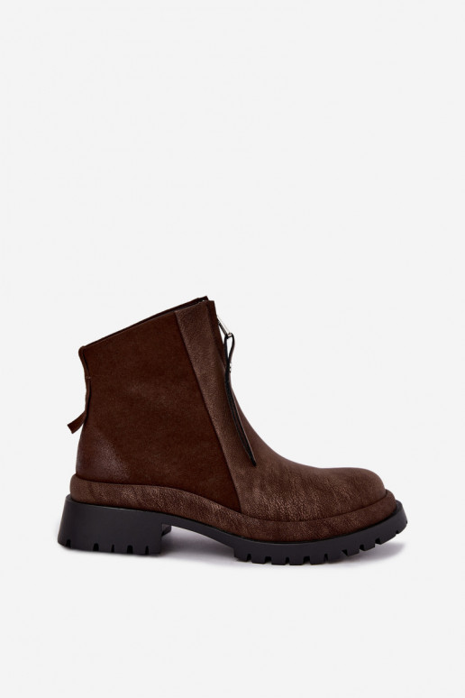 Sapatos de camurça isolados para mulheres Tai turiciejka K7732-02 cor marrom