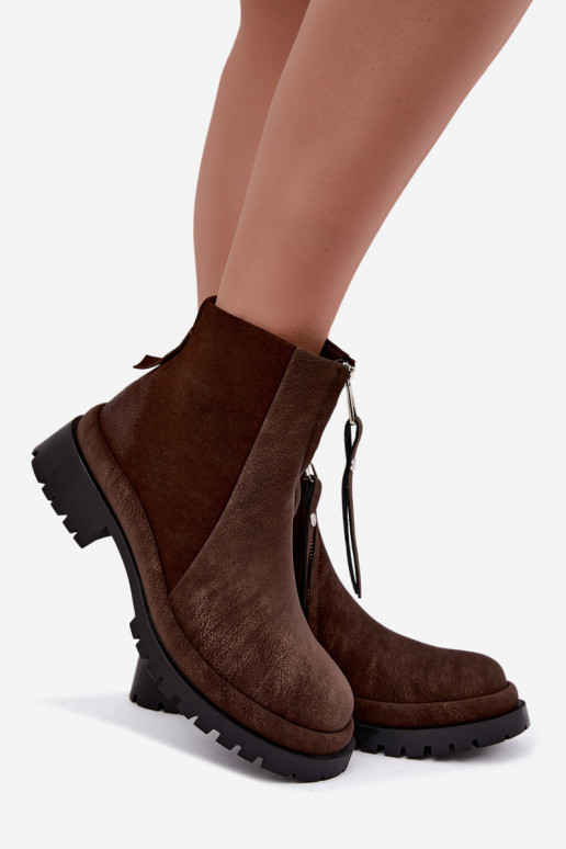 Sapatos de camurça isolados para mulheres Tai turiciejka K7732-02 cor marrom