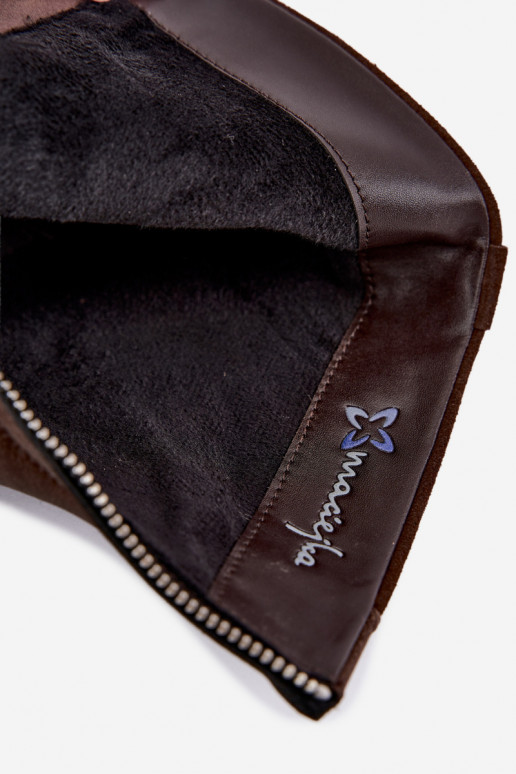Sapatos de camurça isolados para mulheres Tai turiciejka K7732-02 cor marrom