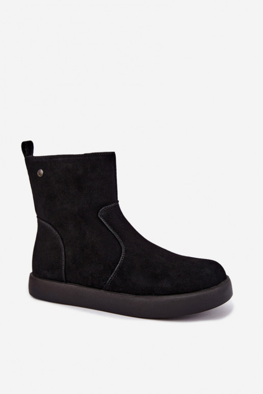 Sapatos de camurça isolados para mulheres Tai turiciejka K7800-01 cor preta