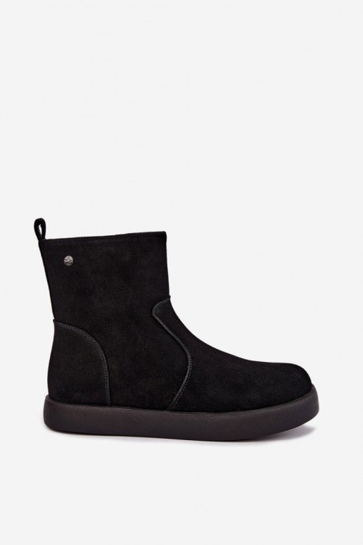 Sapatos de camurça isolados para mulheres Tai turiciejka K7800-01 cor preta