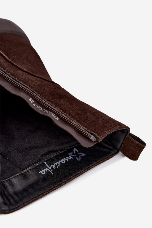 Sapatos de camurça isolados para mulheres Tai turiciejka K7800-02 cor chocolate
