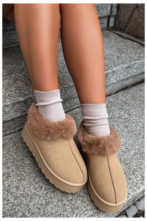Botas de neve com plataforma e pelo Big Star UU274202 em marrom