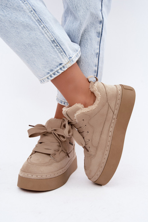Botas de neve com plataforma e atacadores Big Star UU274187 em areia