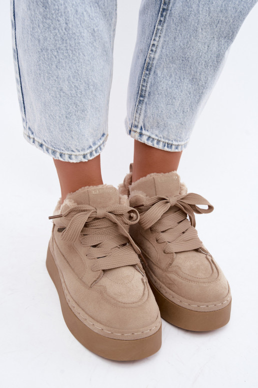 Botas de neve com plataforma e atacadores Big Star UU274187 em areia