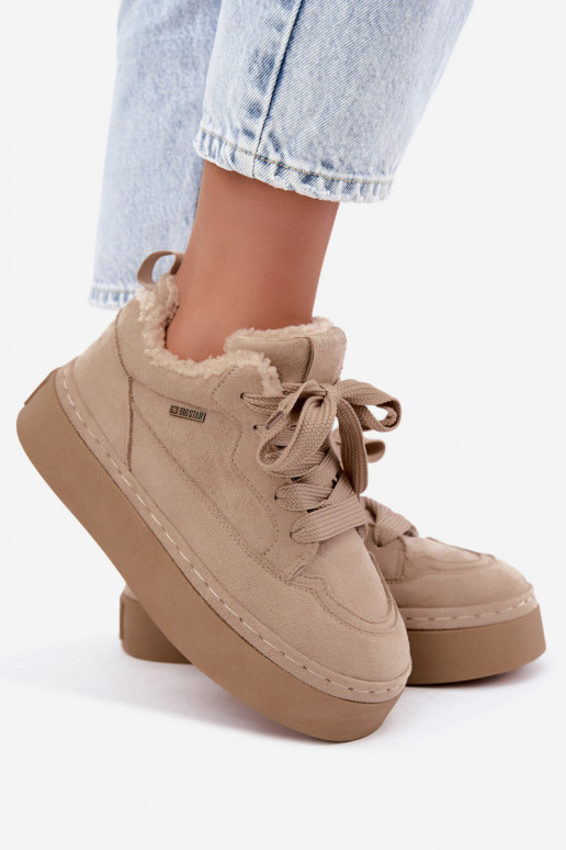 Botas de neve com plataforma e atacadores Big Star UU274187 em areia