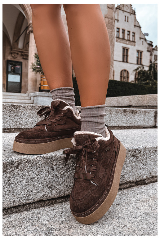 Botas de neve com plataforma e atacadores Big Star UU274188 em chocolate