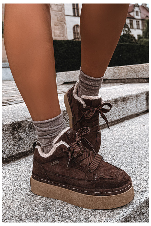 Botas de neve com plataforma e atacadores Big Star UU274188 em chocolate