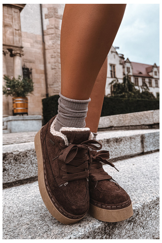 Botas de neve com plataforma e atacadores Big Star UU274188 em chocolate