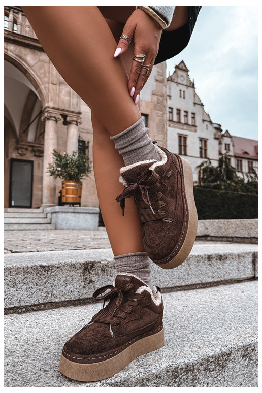 Botas de neve com plataforma e atacadores Big Star UU274188 em chocolate