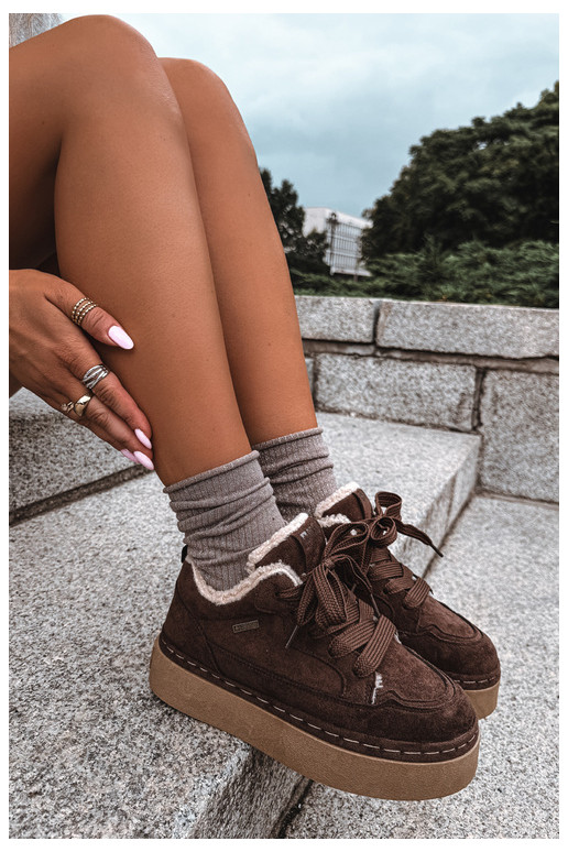 Botas de neve com plataforma e atacadores Big Star UU274188 em chocolate
