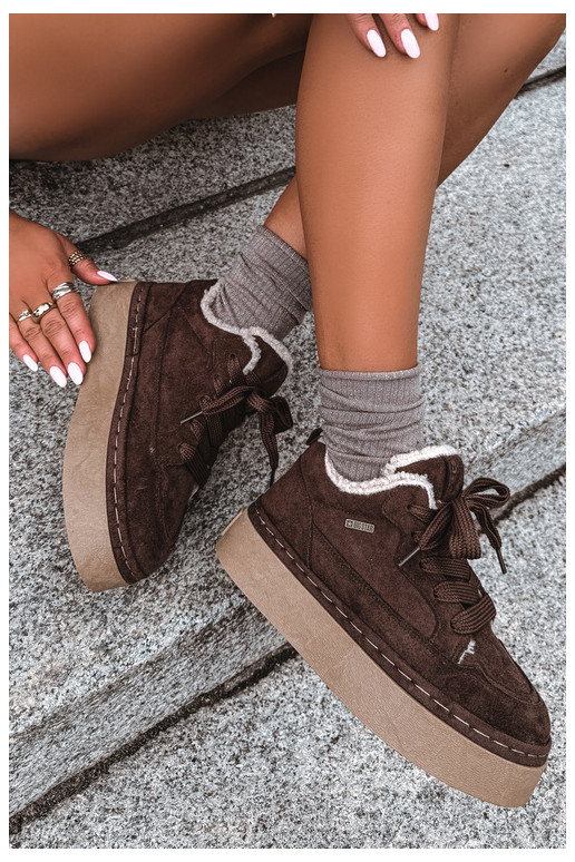 Botas de neve com plataforma e atacadores Big Star UU274188 em chocolate