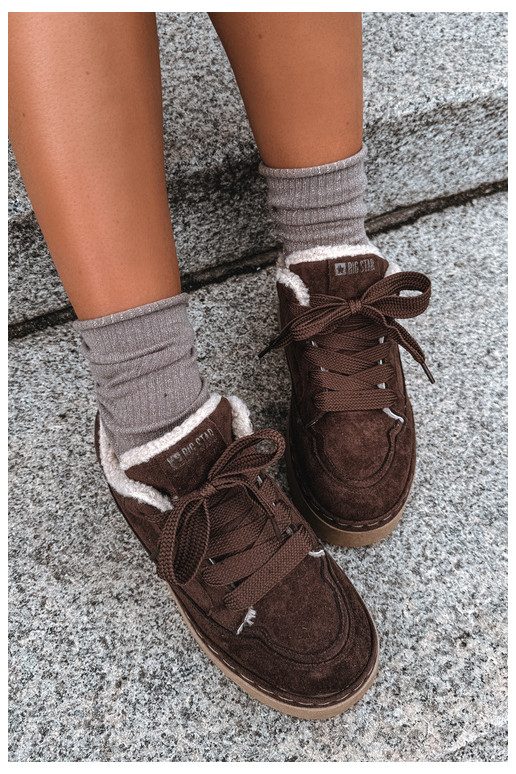 Botas de neve com plataforma e atacadores Big Star UU274188 em chocolate