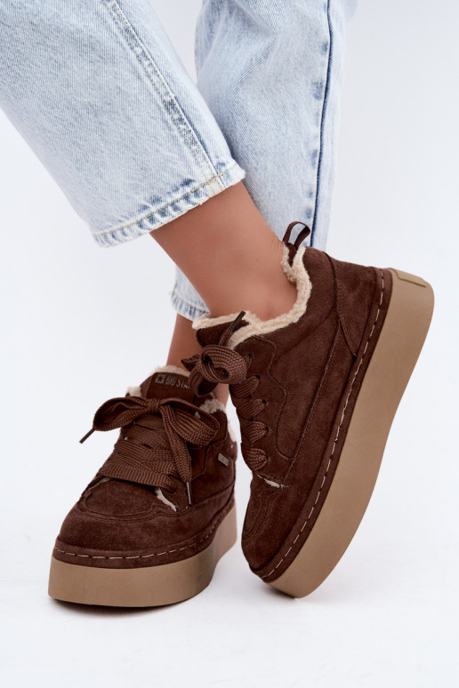 Botas de neve com plataforma e atacadores Big Star UU274188 em chocolate