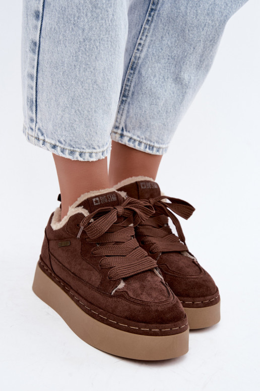 Botas de neve com plataforma e atacadores Big Star UU274188 em chocolate