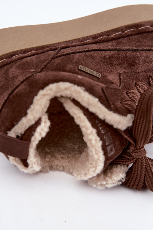 Botas de neve com plataforma e atacadores Big Star UU274188 em chocolate
