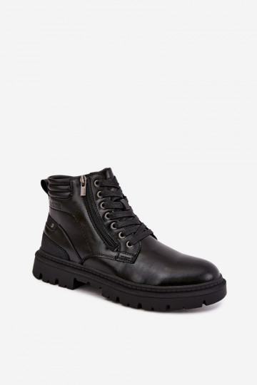 Botas de couro pretas isoladas para homens Big Star UU174242