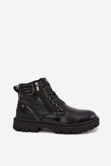 Botas de couro pretas isoladas para homens Big Star UU174242 2
