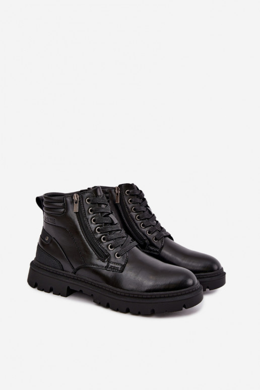 Botas de couro pretas isoladas para homens Big Star UU174242