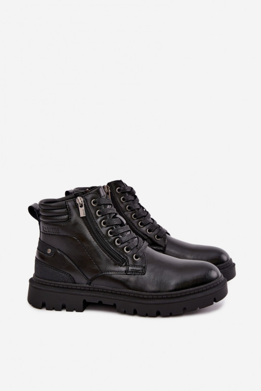 Botas de couro pretas isoladas para homens Big Star UU174242