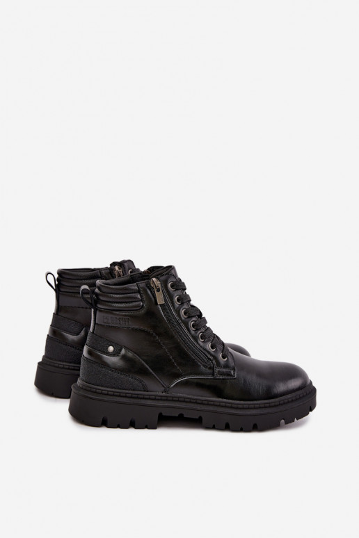 Botas de couro pretas isoladas para homens Big Star UU174242