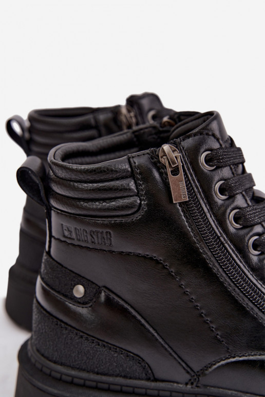 Botas de couro pretas isoladas para homens Big Star UU174242