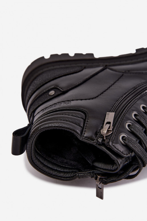 Botas de couro pretas isoladas para homens Big Star UU174242