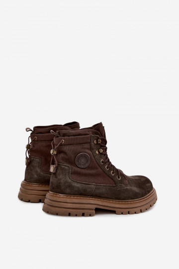 Botas de camurça castanhas escuras para homens Big Star UU174254 2