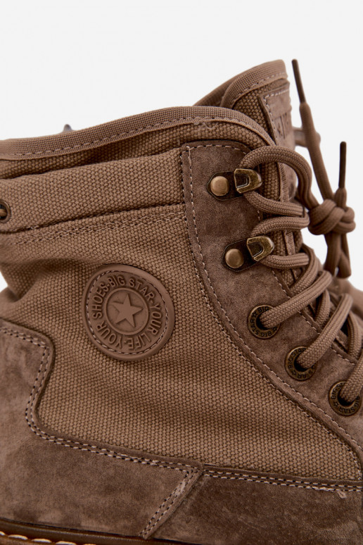 Botas de camurça cor de areia para homens Big Star UU174253
