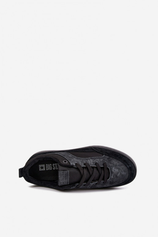 Sneakers de camurça pretos isolados para homens Big Star UU174118