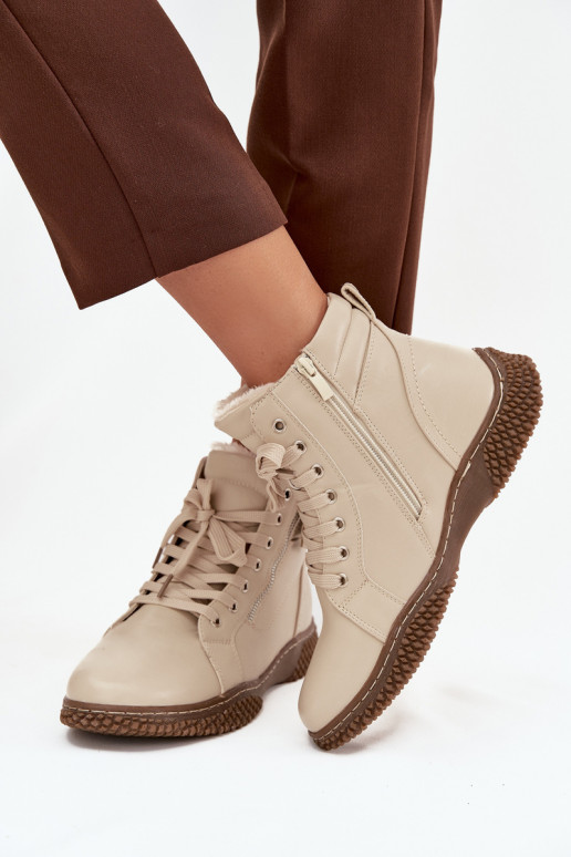 Botins isolados em areia com pelo sintético por dentro feminino Ulverina