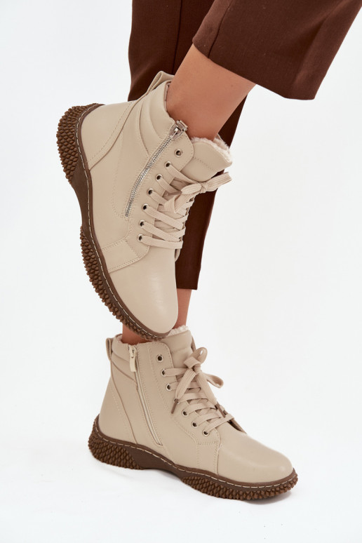 Botins isolados em areia com pelo sintético por dentro feminino Ulverina