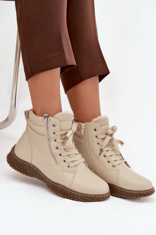Botins isolados em areia com pelo sintético por dentro feminino Ulverina