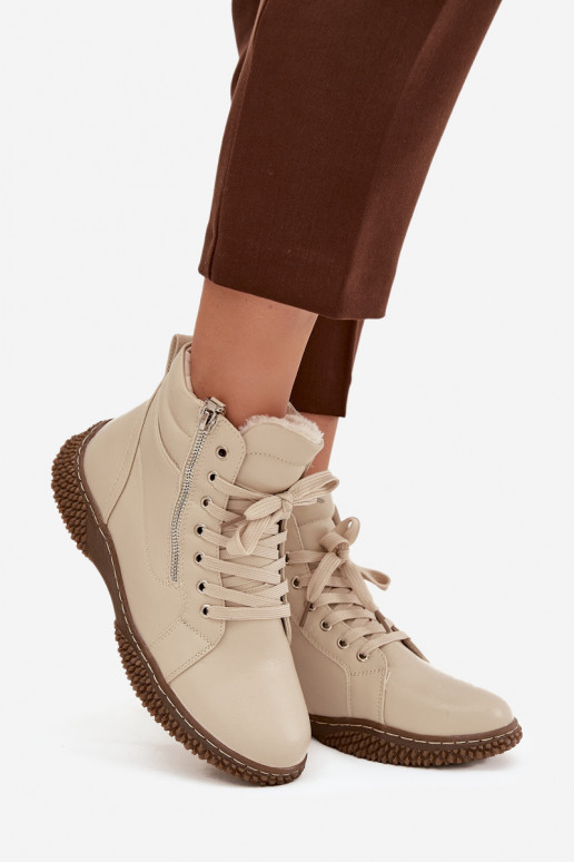 Botins isolados em areia com pelo sintético por dentro feminino Ulverina
