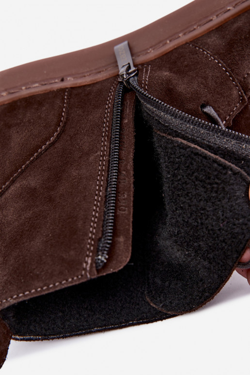 Botins de camurça natural para mulheres com contas Zazoo 30078