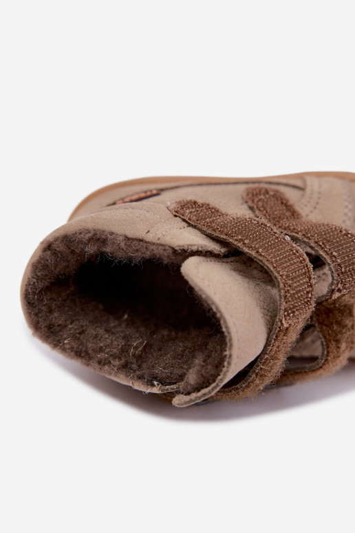 Botas de inverno em couro para crianças Froddo G2110138-4 cor areia