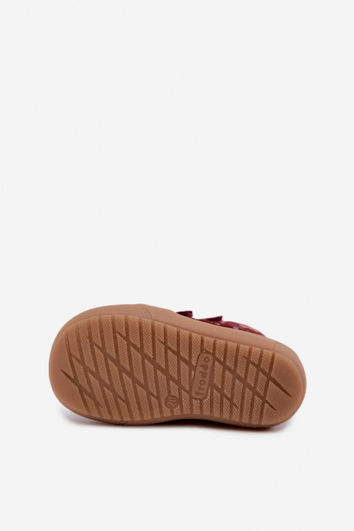 Botas de inverno em camurça para crianças com corações Froddo G2110138-28 cor bordô