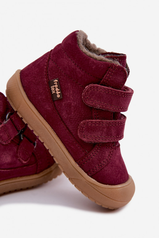 Botas de inverno em couro para crianças Froddo G2110138-12 cor bordô