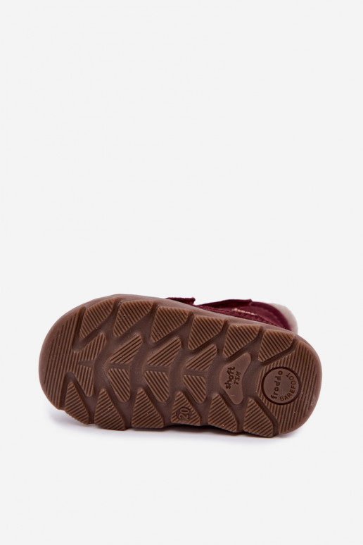 Botas de neve em camurça para crianças Barefoot Froddo G2110151-4 cor bordô