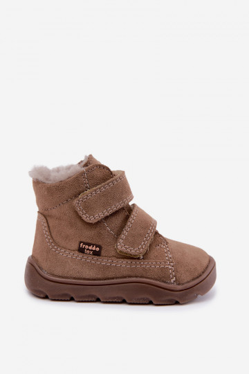 Botas de neve em camurça para crianças Barefoot Froddo G2110151-8 cor areia 2