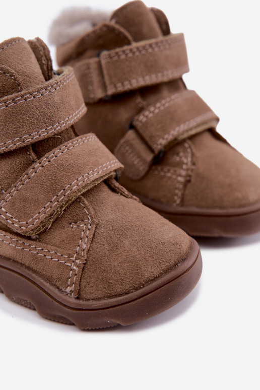 Botas de neve em camurça para crianças Barefoot Froddo G2110151-8 cor areia