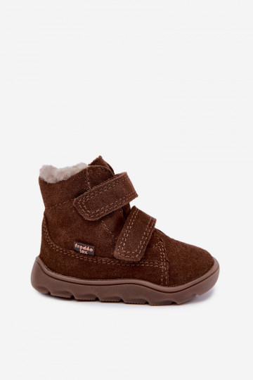 Botas de neve em camurça para crianças Barefoot Froddo G2110151-13 cor chocolate 2