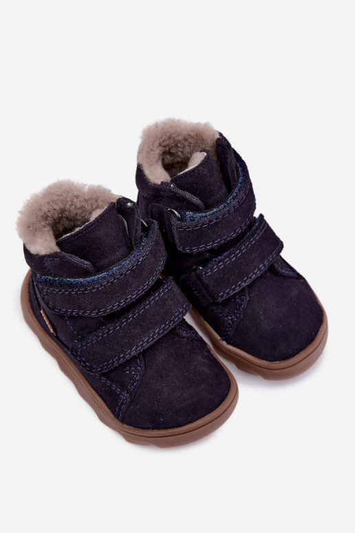 Botas de neve em camurça para crianças Barefoot Froddo G2110151 azul escuro