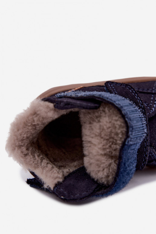 Botas de neve em camurça para crianças Barefoot Froddo G2110151 azul escuro