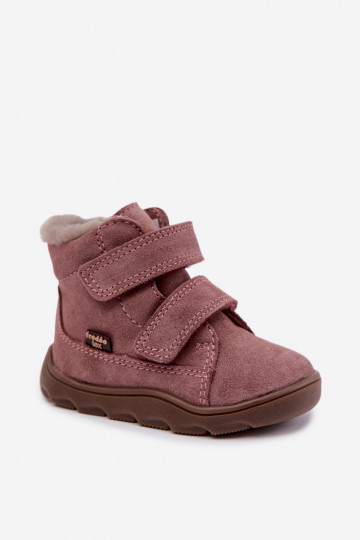 Botas de neve em camurça para crianças Barefoot Froddo G2110151 rosa