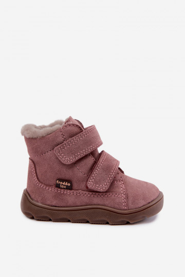 Botas de neve em camurça para crianças Barefoot Froddo G2110151 rosa 2