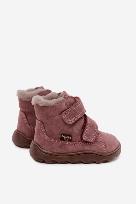 Botas de neve em camurça para crianças Barefoot Froddo G2110151 rosa