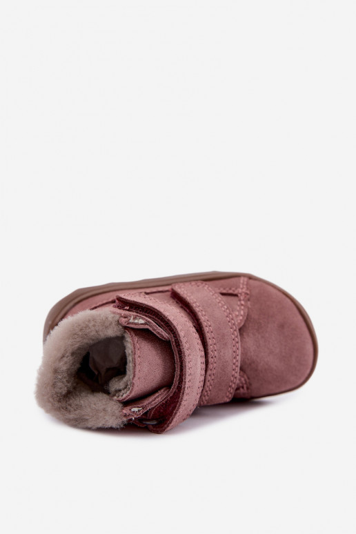 Botas de neve em camurça para crianças Barefoot Froddo G2110151 rosa