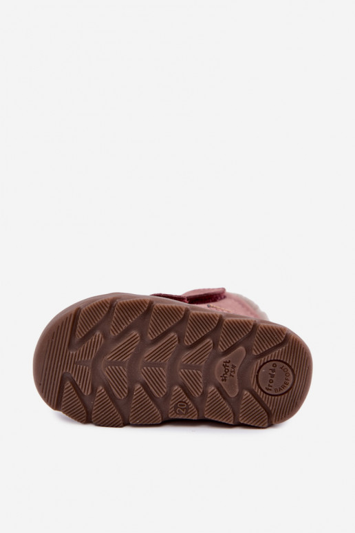 Botas de neve em camurça para crianças Barefoot Froddo G2110151 rosa
