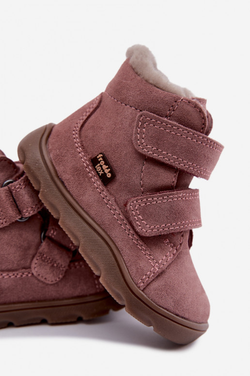 Botas de neve em camurça para crianças Barefoot Froddo G2110151 rosa